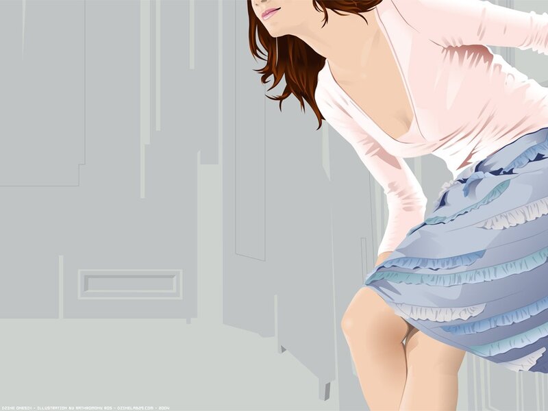 woman in pink top and blue skirt
