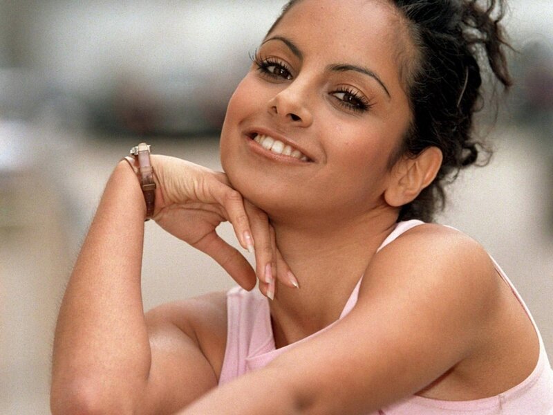 Woman in Pink Top — Happy