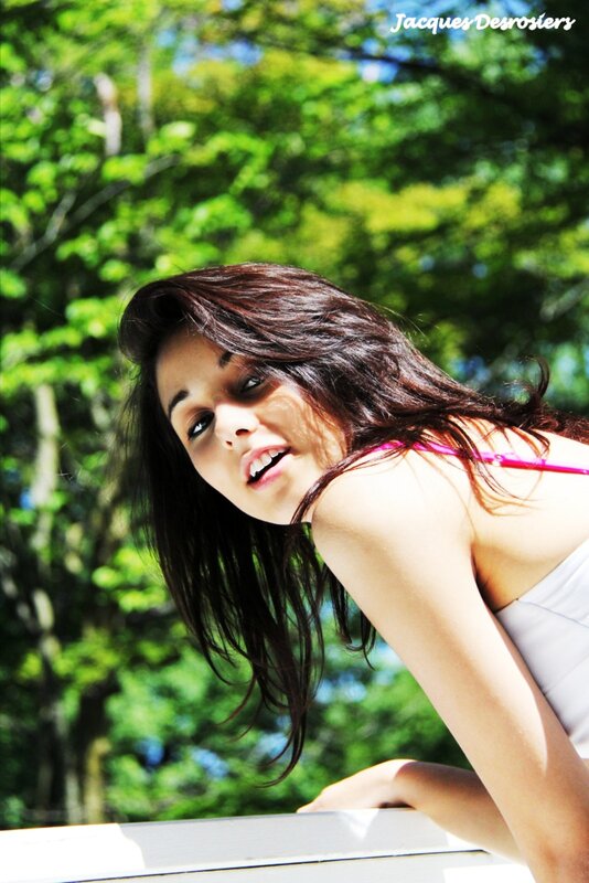 woman in pink top outdoors