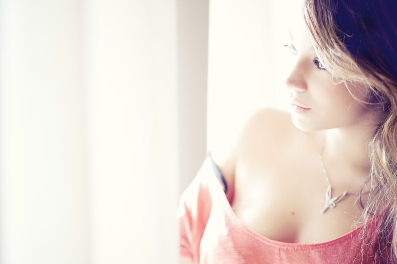 Woman in Pink Top — Serene, Morning, Photograph