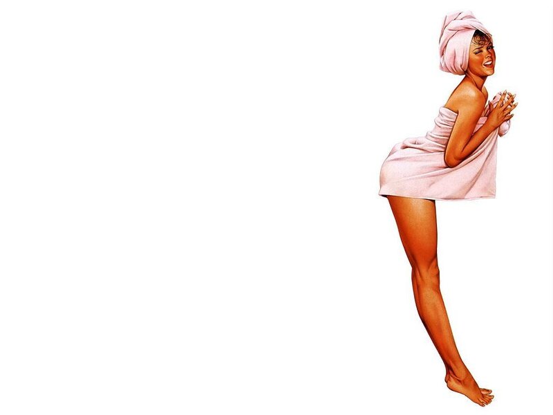 woman in pink towel