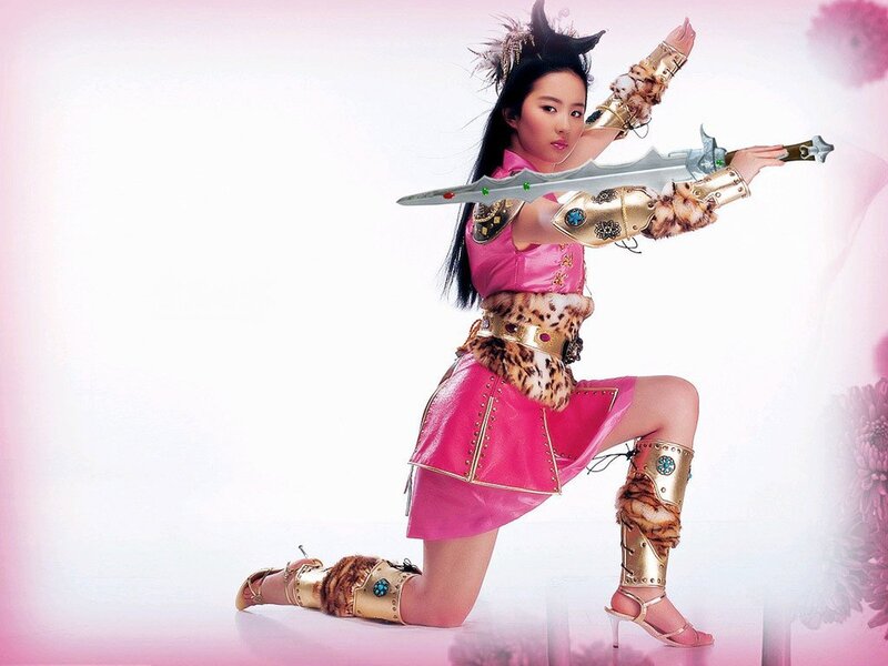 woman in pink warrior costume