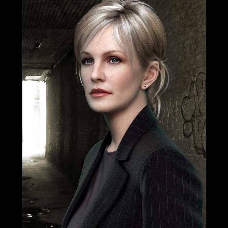 Woman in Pinstripe Jacket — Black