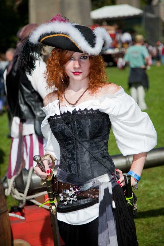 Woman in pirate costume