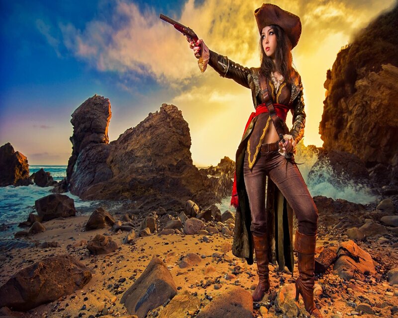 Woman in Pirate Costume — Brown