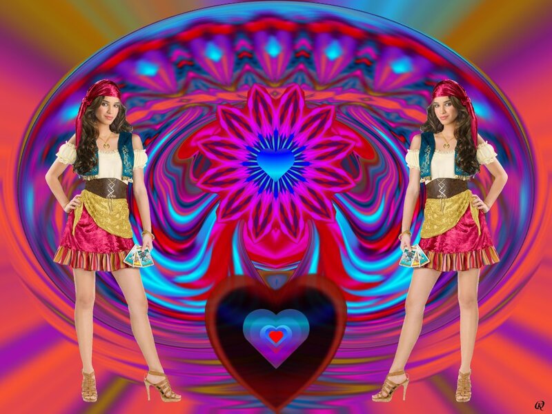 Woman in Pirate Costume — Purple, Vibrant, Psychedelic