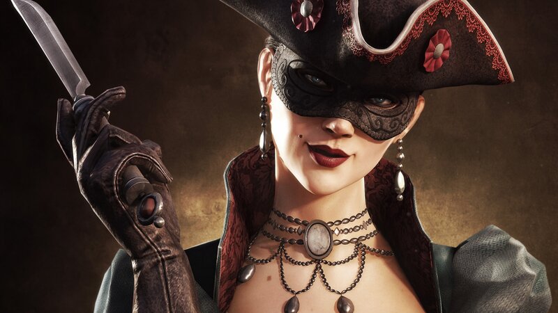 Woman in Pirate Mask — Black