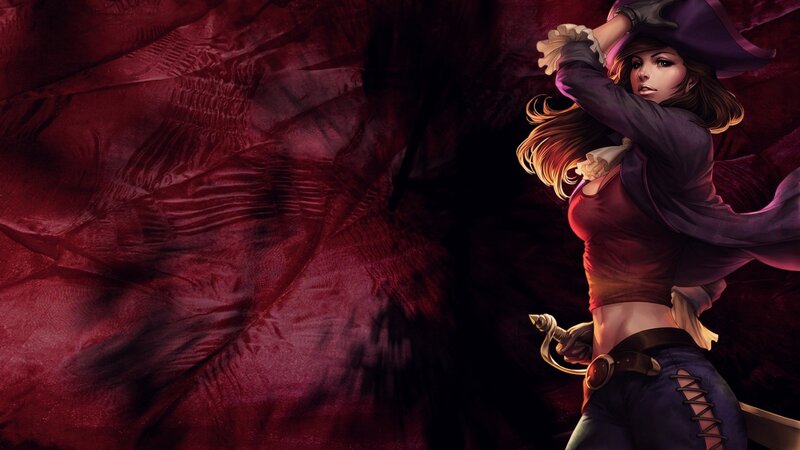 Woman in Pirate Outfit — Red
