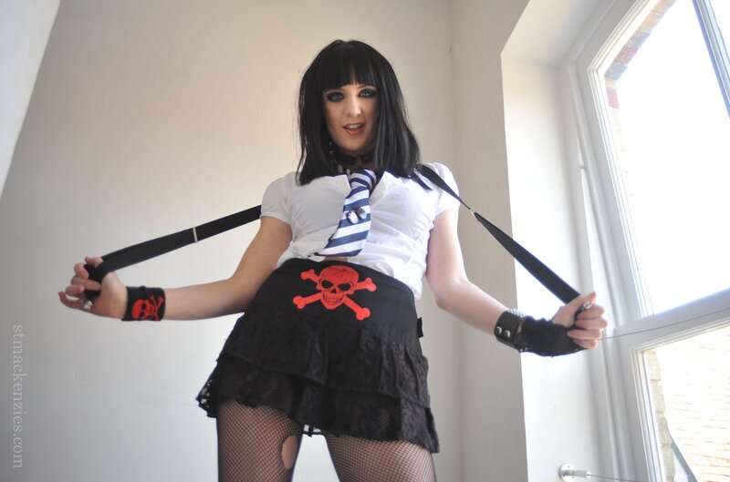 woman in pirate-themed outfit