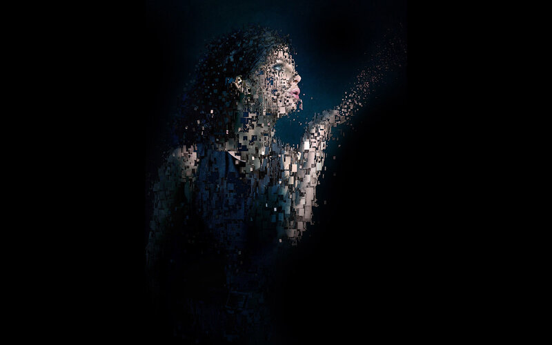 Woman in Pixelated Form