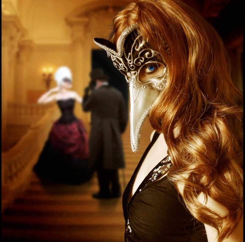 Woman in Plague Mask