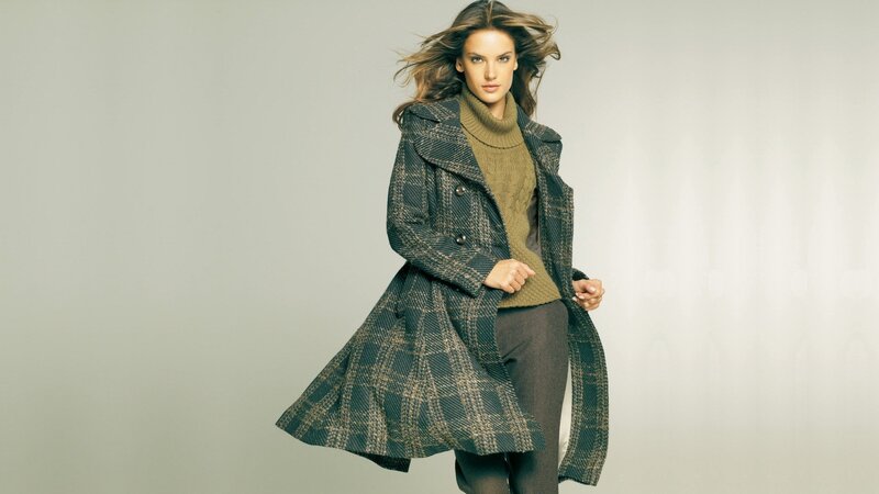 woman in plaid coat