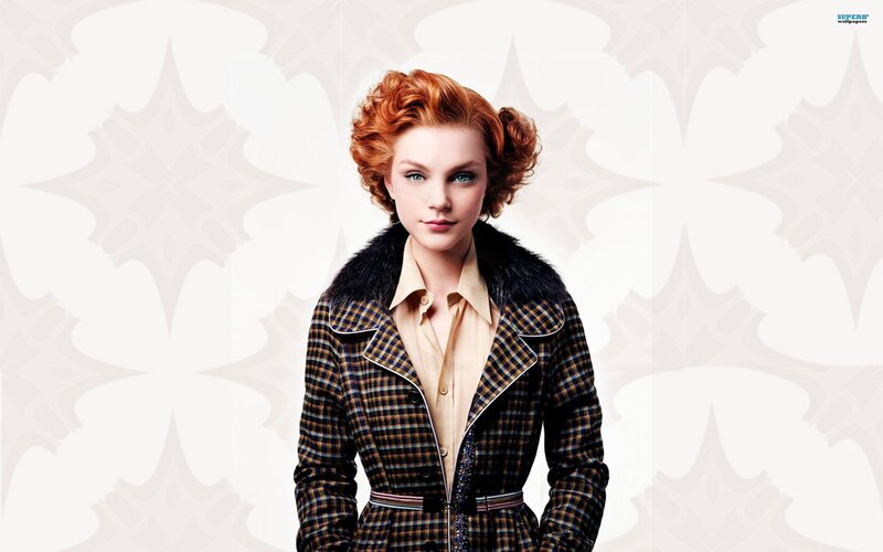 woman in plaid coat
