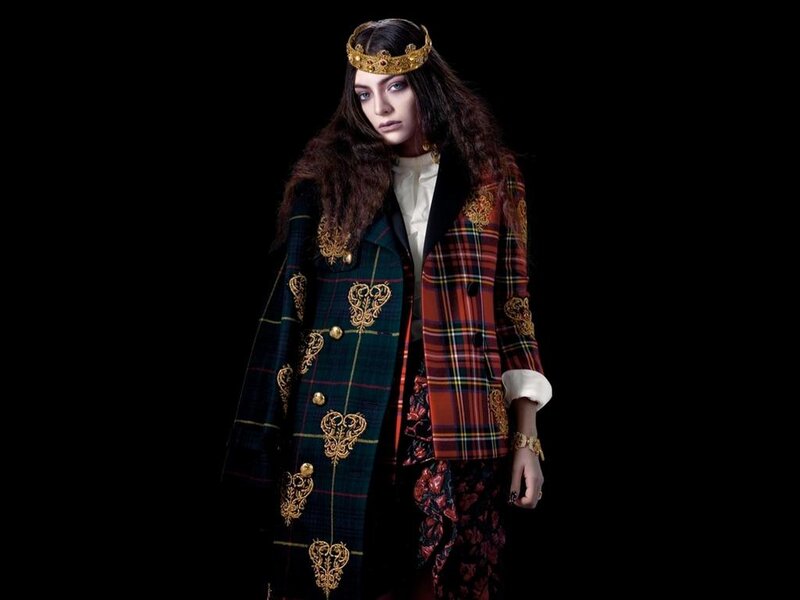 Woman in Plaid Coat — Black
