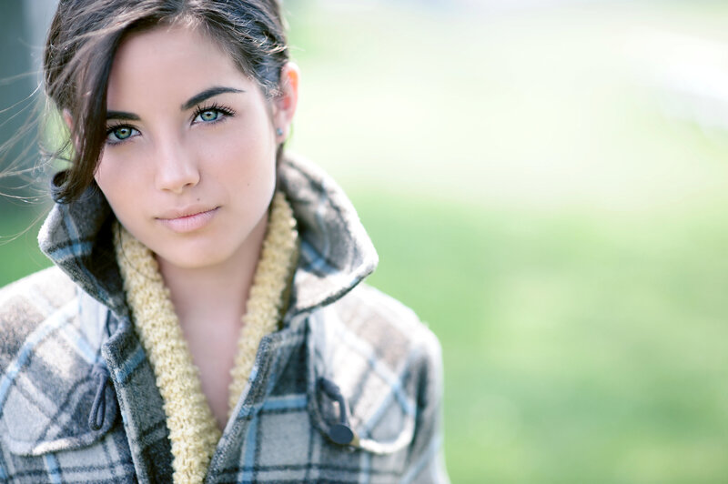 Woman in Plaid Coat — Green