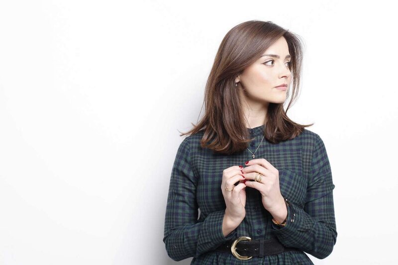 woman in plaid dress