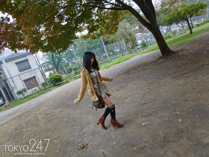 Woman in Plaid Dress — Brown, Calm, Autumn