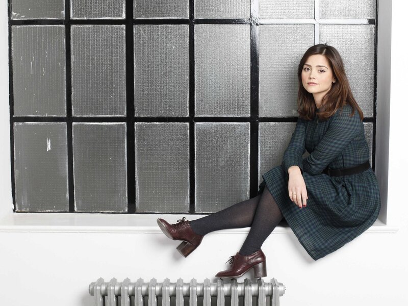 Woman in Plaid Dress — Green, Calm