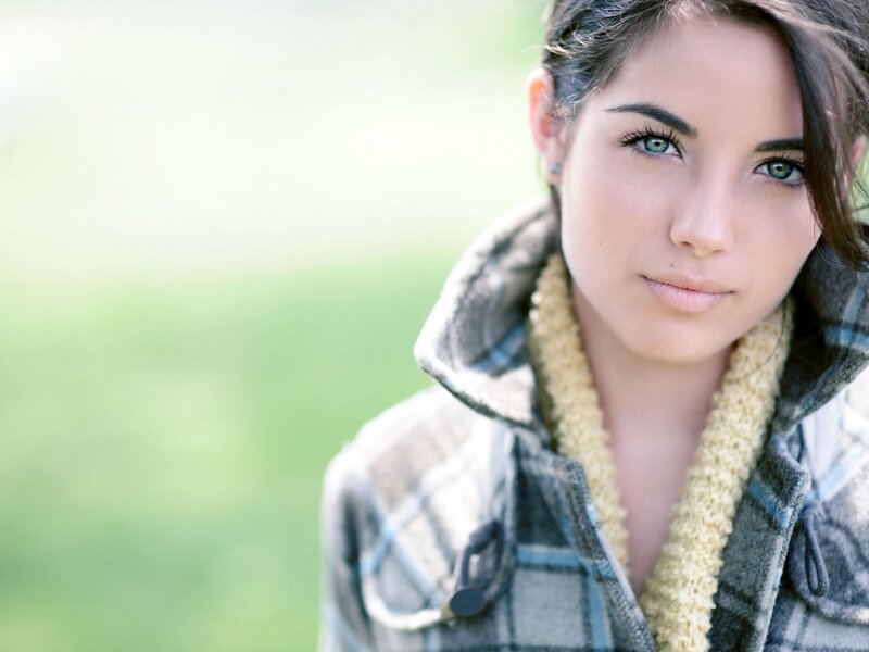 woman in plaid jacket