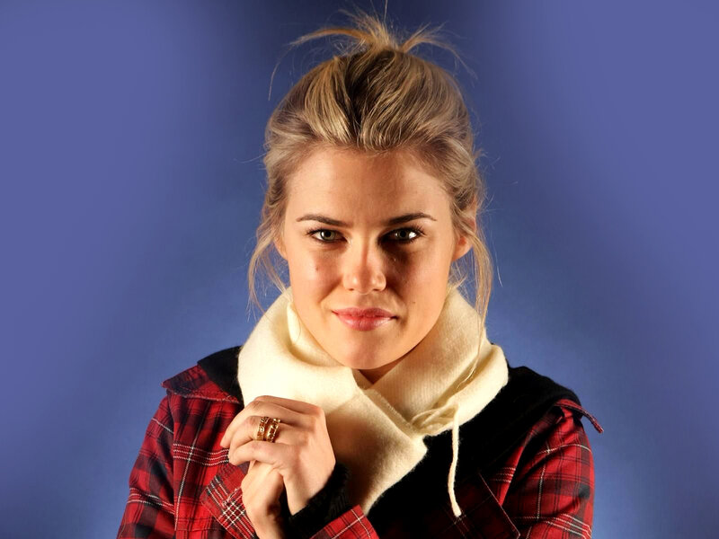 Woman in Plaid Jacket — Blue