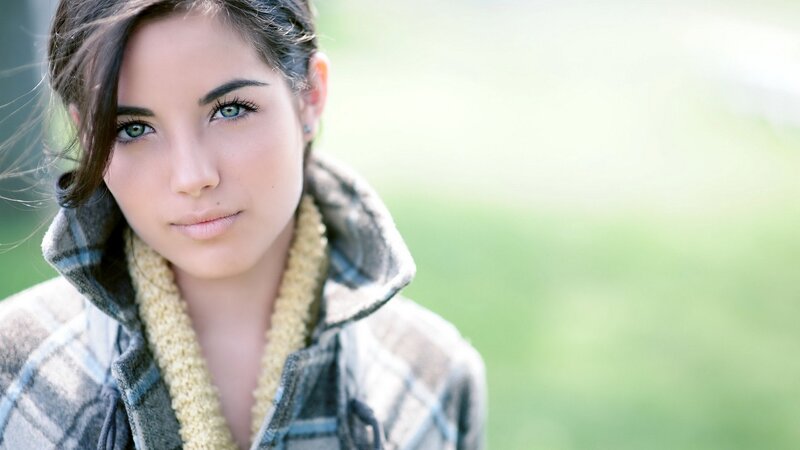 Woman in Plaid Jacket — Green, Calm