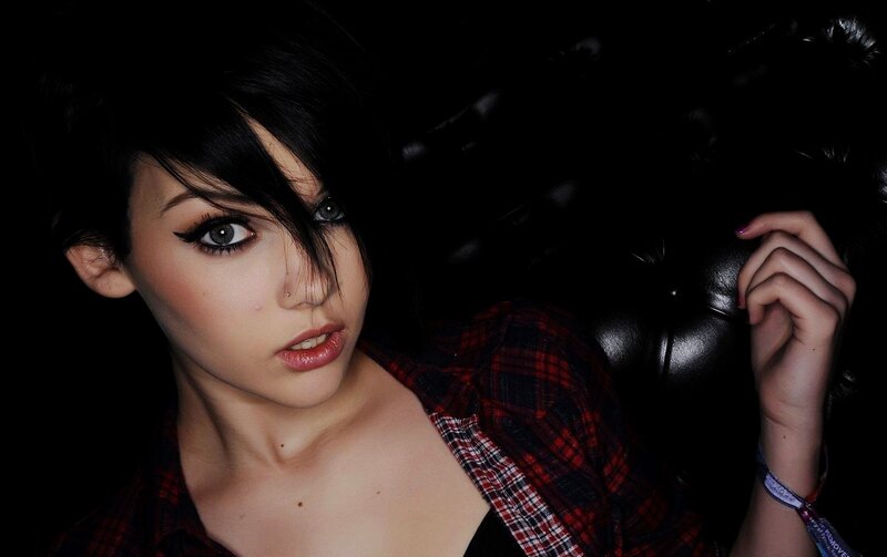 woman in plaid shirt