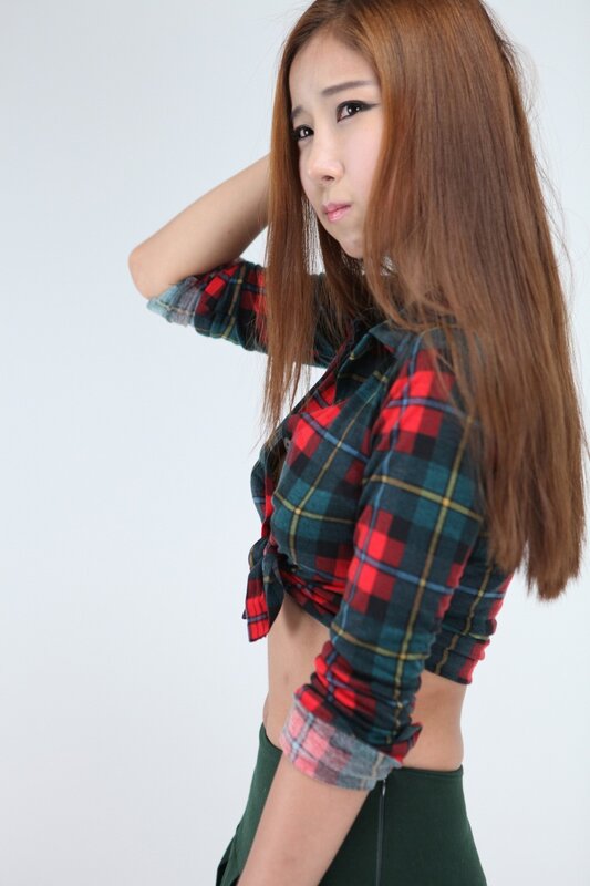 woman in plaid shirt