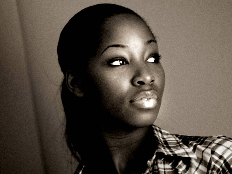 woman in plaid shirt