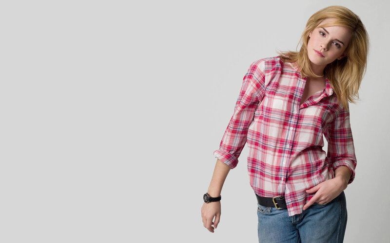 woman in plaid shirt