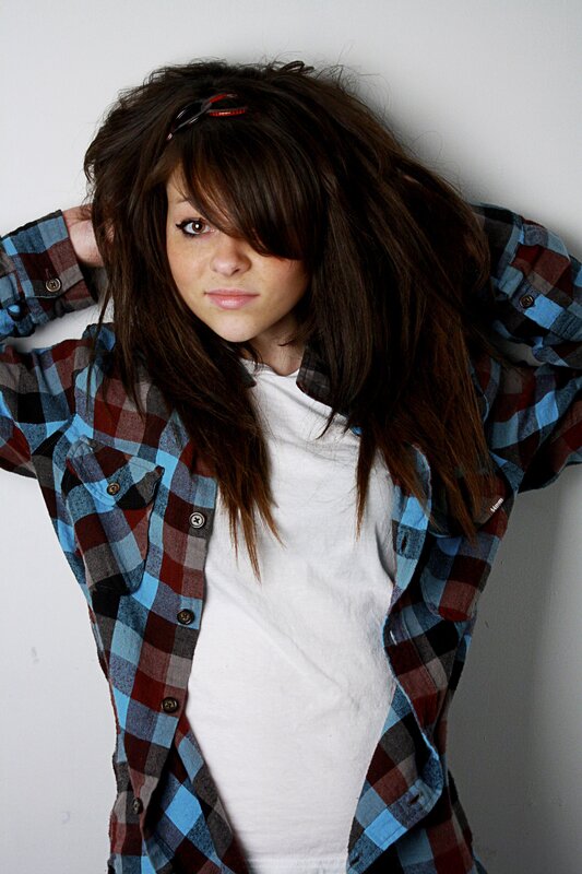 woman in plaid shirt