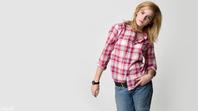 woman in plaid shirt
