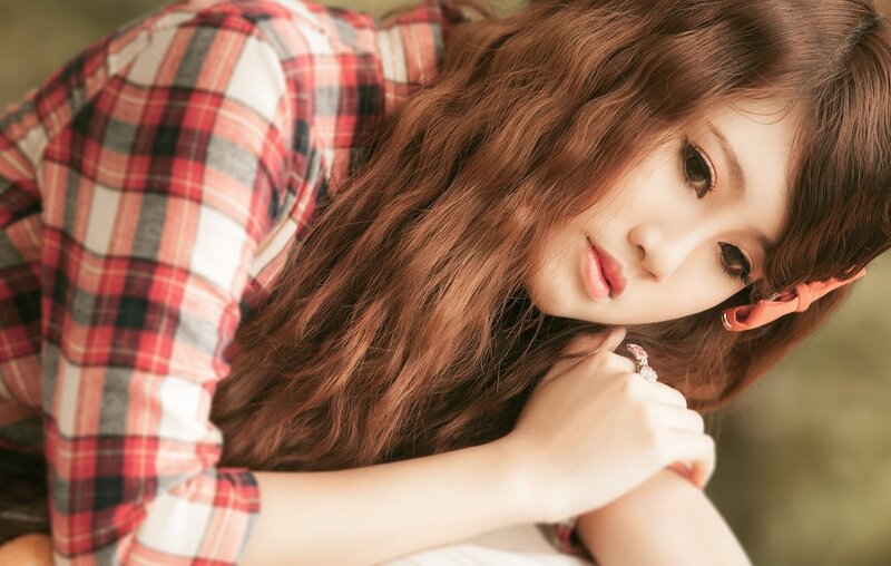 woman in plaid shirt