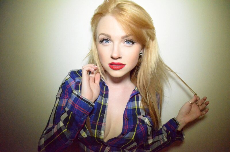 woman in plaid shirt