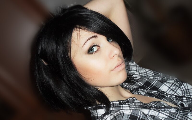 woman in plaid shirt