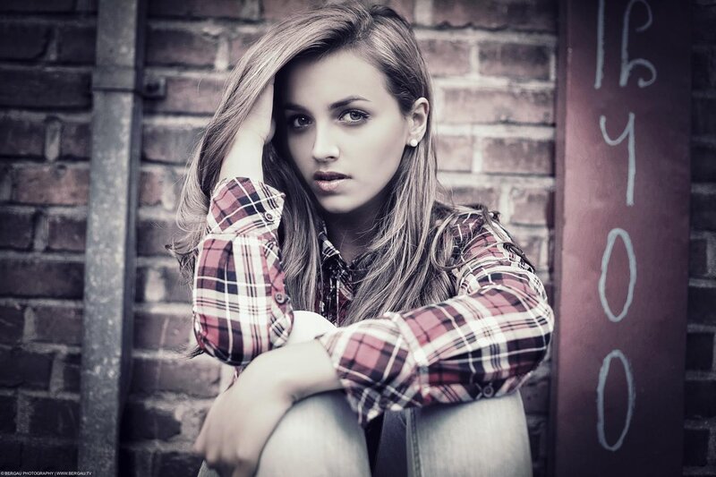 woman in plaid shirt