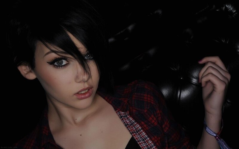 woman in plaid shirt