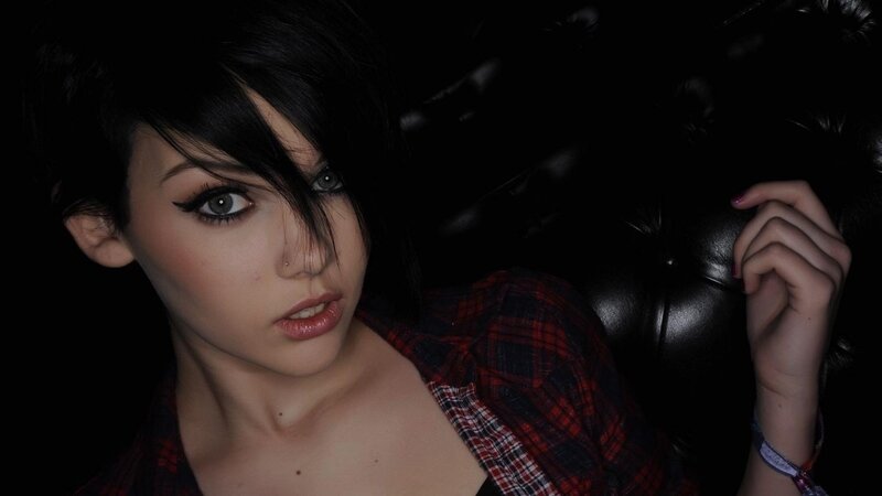 woman in plaid shirt