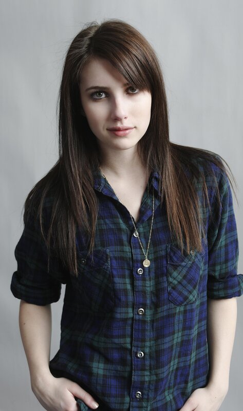 woman in plaid shirt