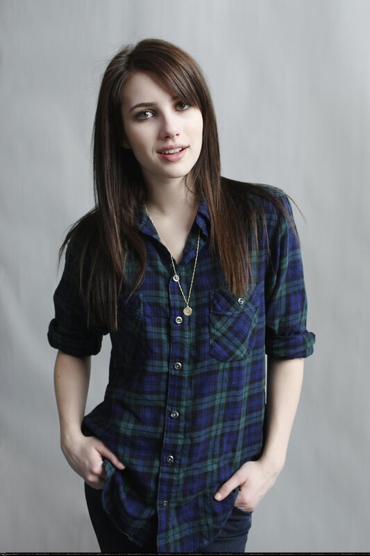 woman in plaid shirt