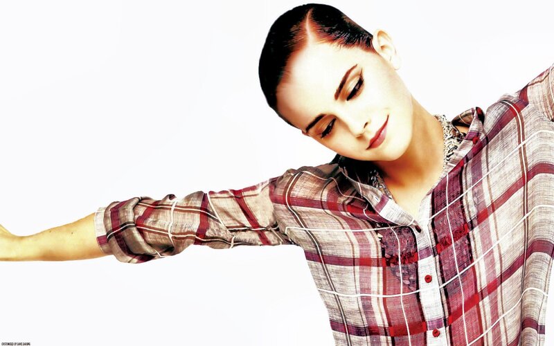 woman in plaid shirt