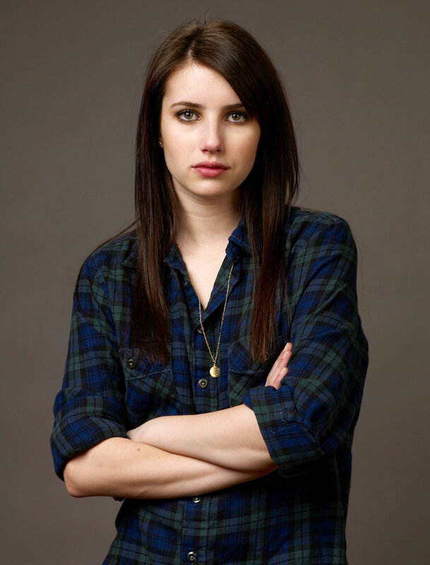 woman in plaid shirt
