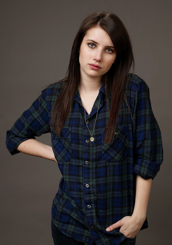 woman in plaid shirt