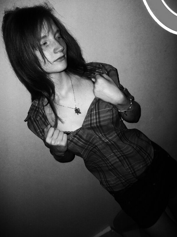 woman in plaid shirt