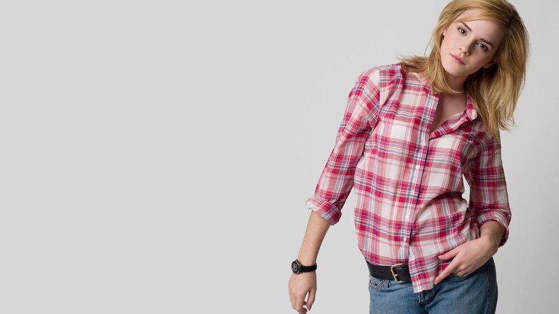 woman in plaid shirt