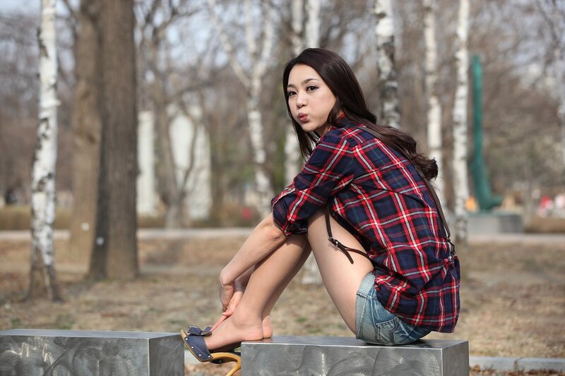 Woman in Plaid Shirt — Blue, Casual, Autumn