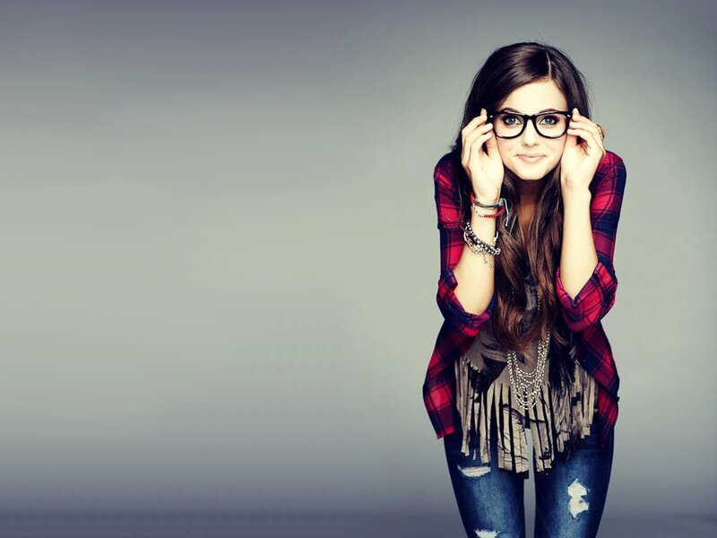 Woman in Plaid Shirt — Gray, Neutral