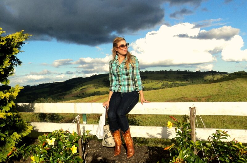 Woman in Plaid Shirt — Green, Dramatic
