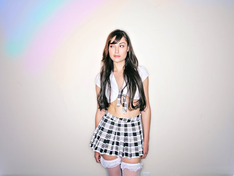 woman in plaid skirt
