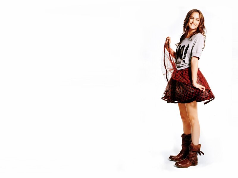 Woman in Plaid Skirt — White