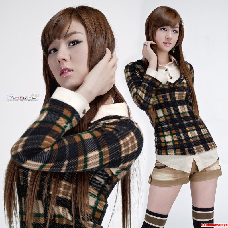 woman in plaid sweater